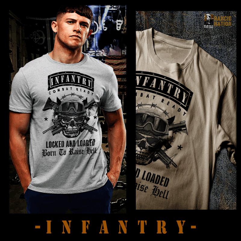 

Infantry t-shirt Army 11B Combat Ready Raise Hell 0311 Grunt locked and loaded 3XL