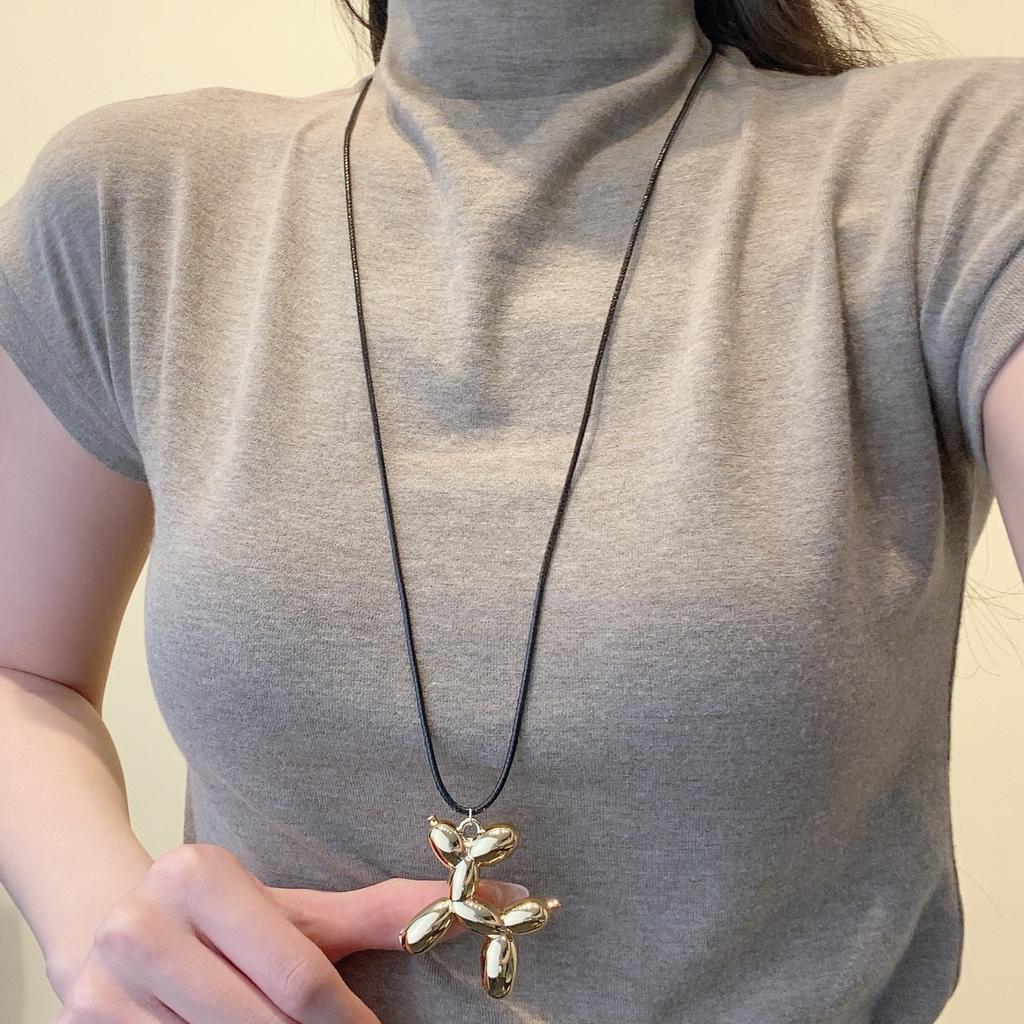 Premium Sweater Chain Titanium Steel Comb Necklace Women'S Silver Small Long Pendant Vintage Niche Design Accessories
