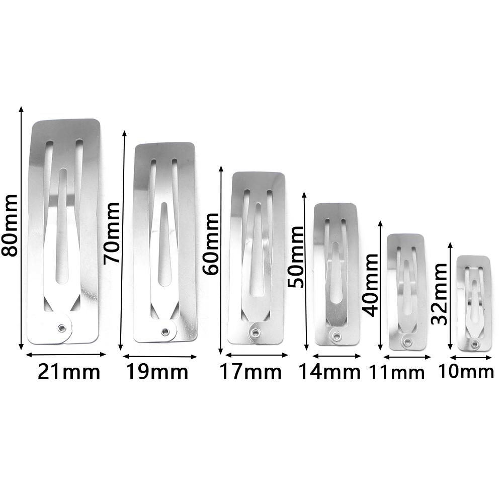 10pcs/lot Rectangle Shaped Hairpins Simple Metal Snap BB Hair Clips Barrettes For DIY Hairclips Headwear Hair Tools Accessories