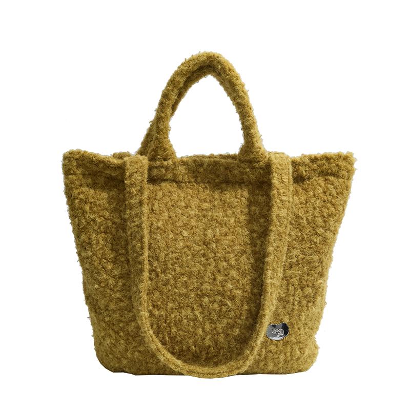 Autumn and Winter New Korean Version Plush Soft Waxy Shoulder Bag Underarm Bag Large Capacity Dual-purpose Commuter Tote Bag