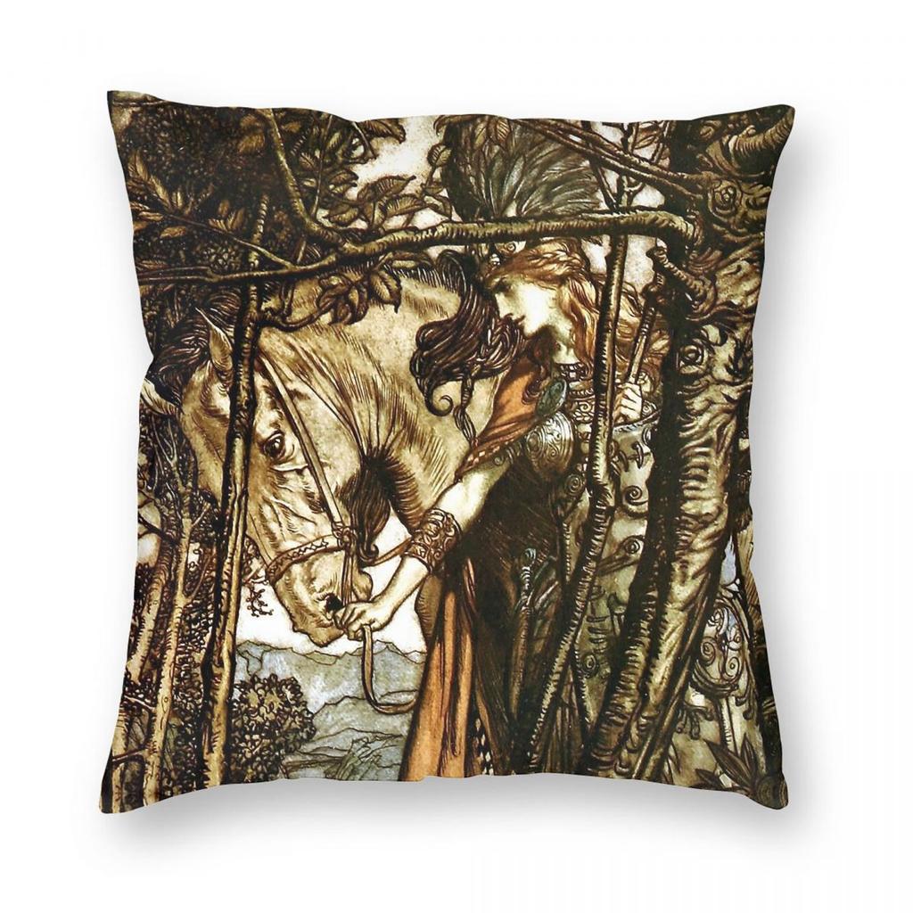 Arthur Rackham Rheingold Valkyrie Square Pillowcase Polyester Linen Velvet Decorative Throw Pillow Case Sofa Cushion Cover