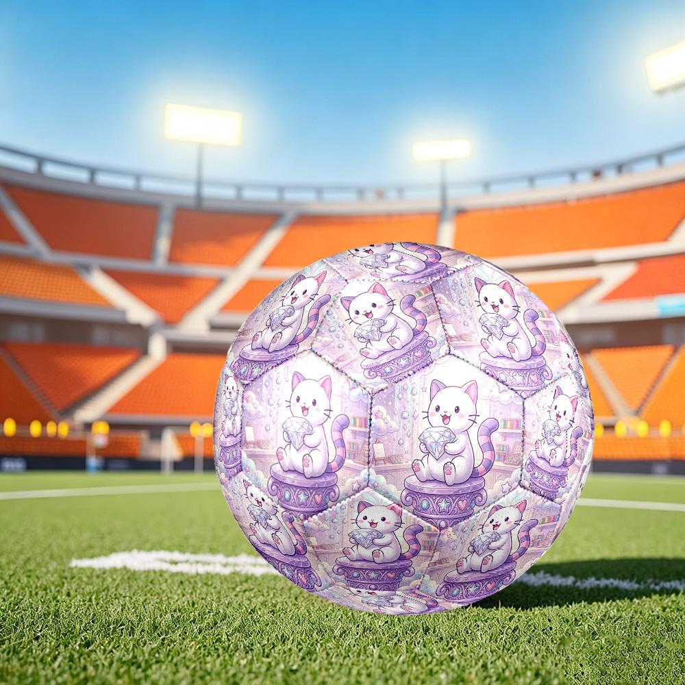 1pc Magical Cat Kingdom Size 5 Soccer Ball Professional Lightweight Durable Match Training Football Indoor &Outdoor Sports BallTraining Ball Y84