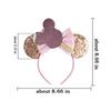 JIAHANG Cartoon Mouse Ears Headband, Pink Sequin Bow Hair Band, Party Decoration Headwear
