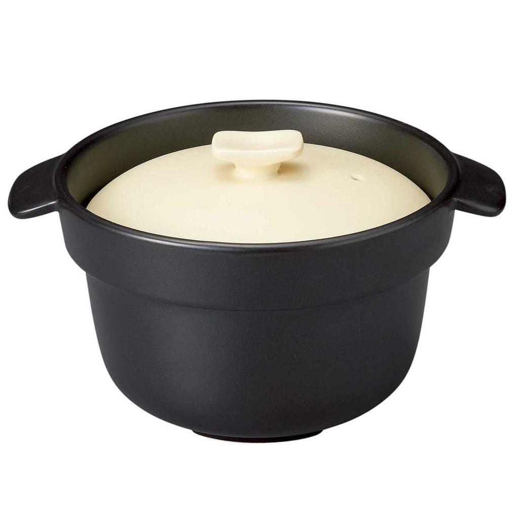 Banko Ware Rice Cooker, 3-cup Capacity, Approximately 1600ml, Microwave, Oven, and Stovetop Compatible, Cream Finish, Made In Japan, 18237