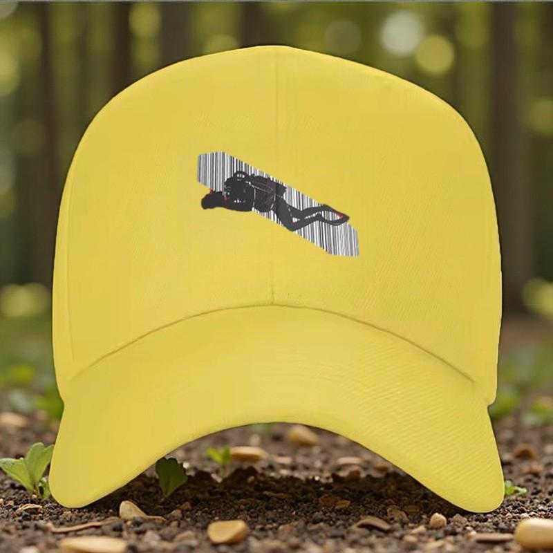 Berretto da Baseball con Grafica di Subacqueo Regolabile in Poliestere Cappello da Sole per Sport Outdoor Unisex