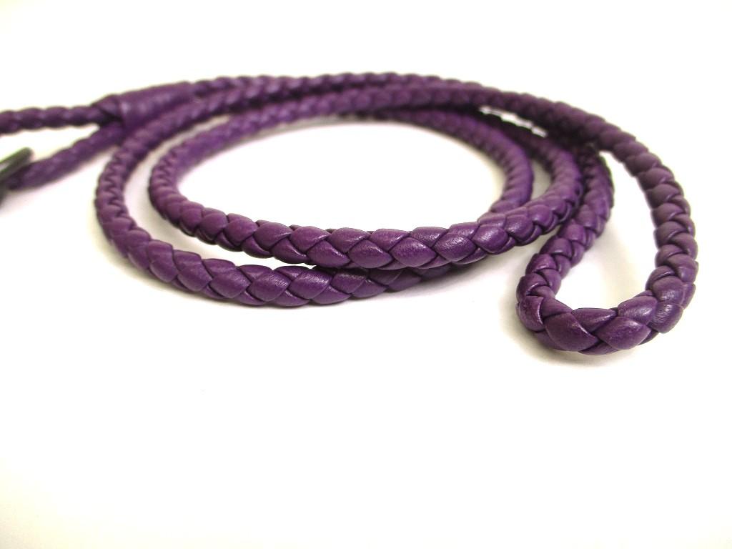 Подлинный ремешок для ожерелья из кожи Intrecciato Purple от BOTTEGA VENETA #a734, восстановленный
