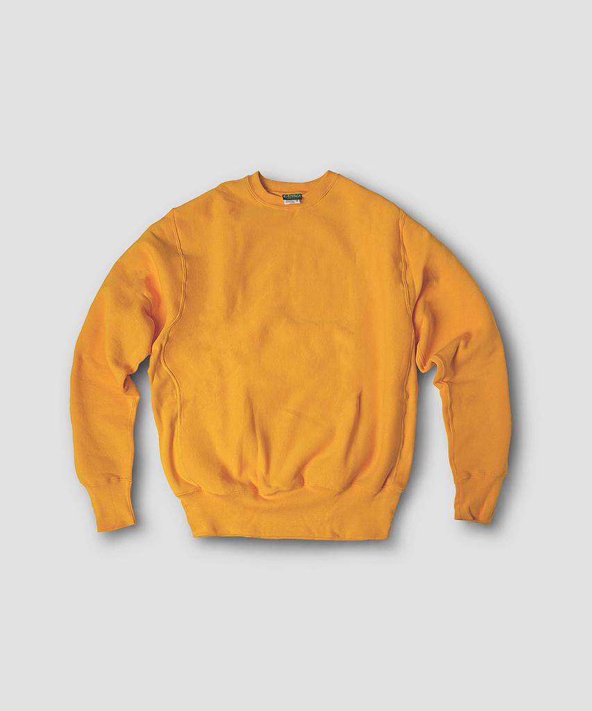 Kaembeoseupocheuweeo Cross Knit Crew Neck Sweatshirt, Yellow