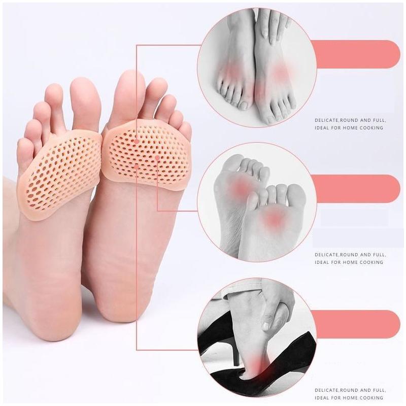 1pair Silicone Foot Care Forefoot Pads Pain Prevention Insole Women High Heel Shoes Foot Blister Toes Insert Pain Relief Cushion