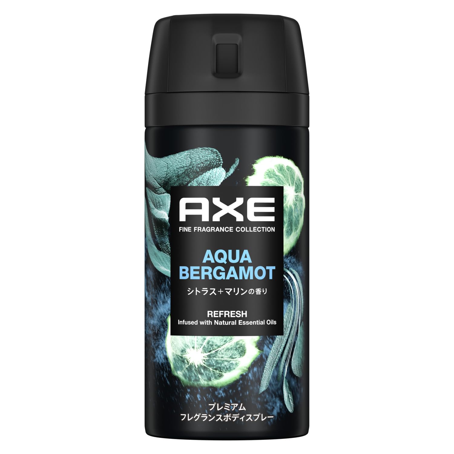 AXE Premium Fragrance Body Spray Aqua Bergamot 70g чёрный