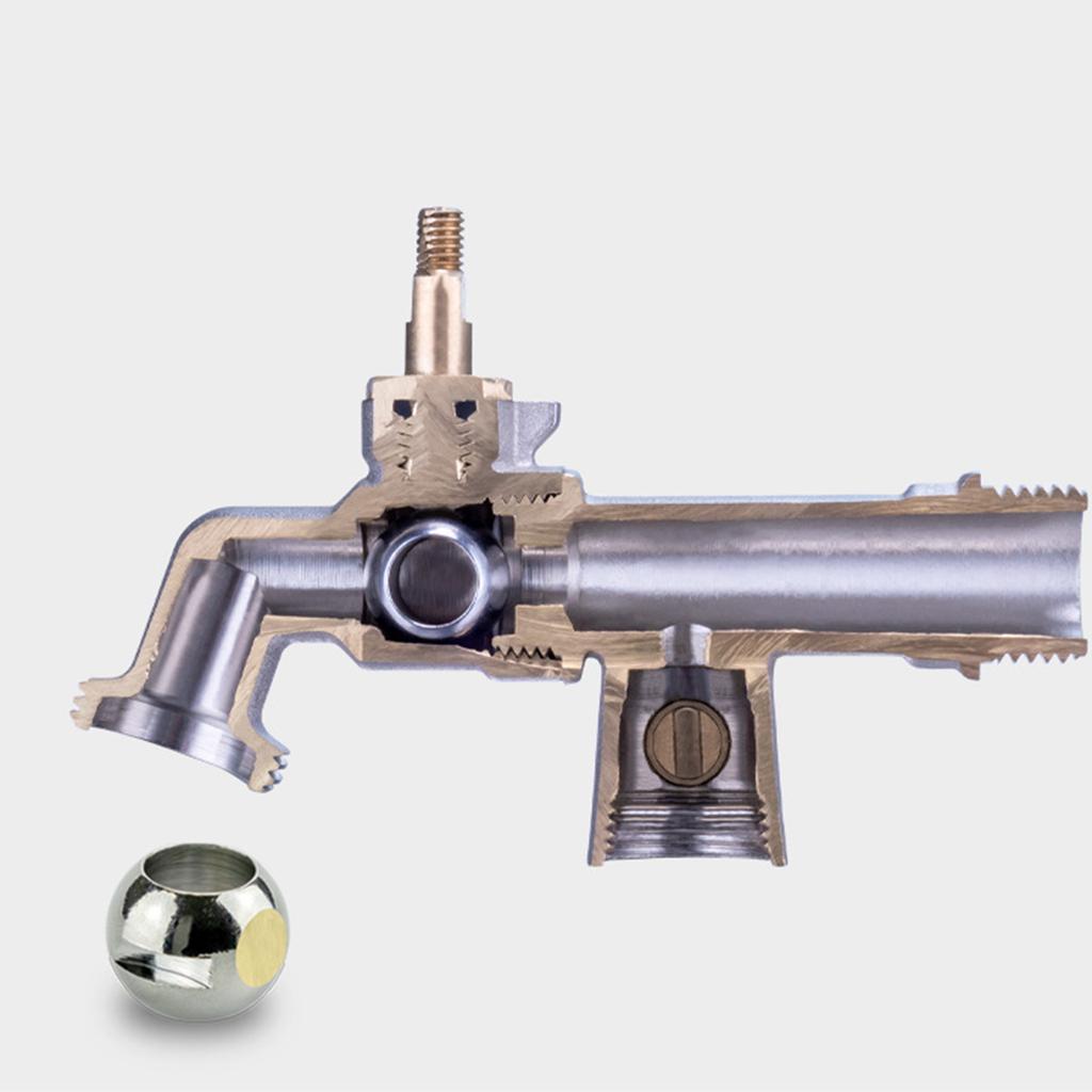 1 in 2 Out Brass Faucet with Handle Washing Machine Tap Dual Purpose Mop Pool Water Taps for Outdoor Garden Bathroom