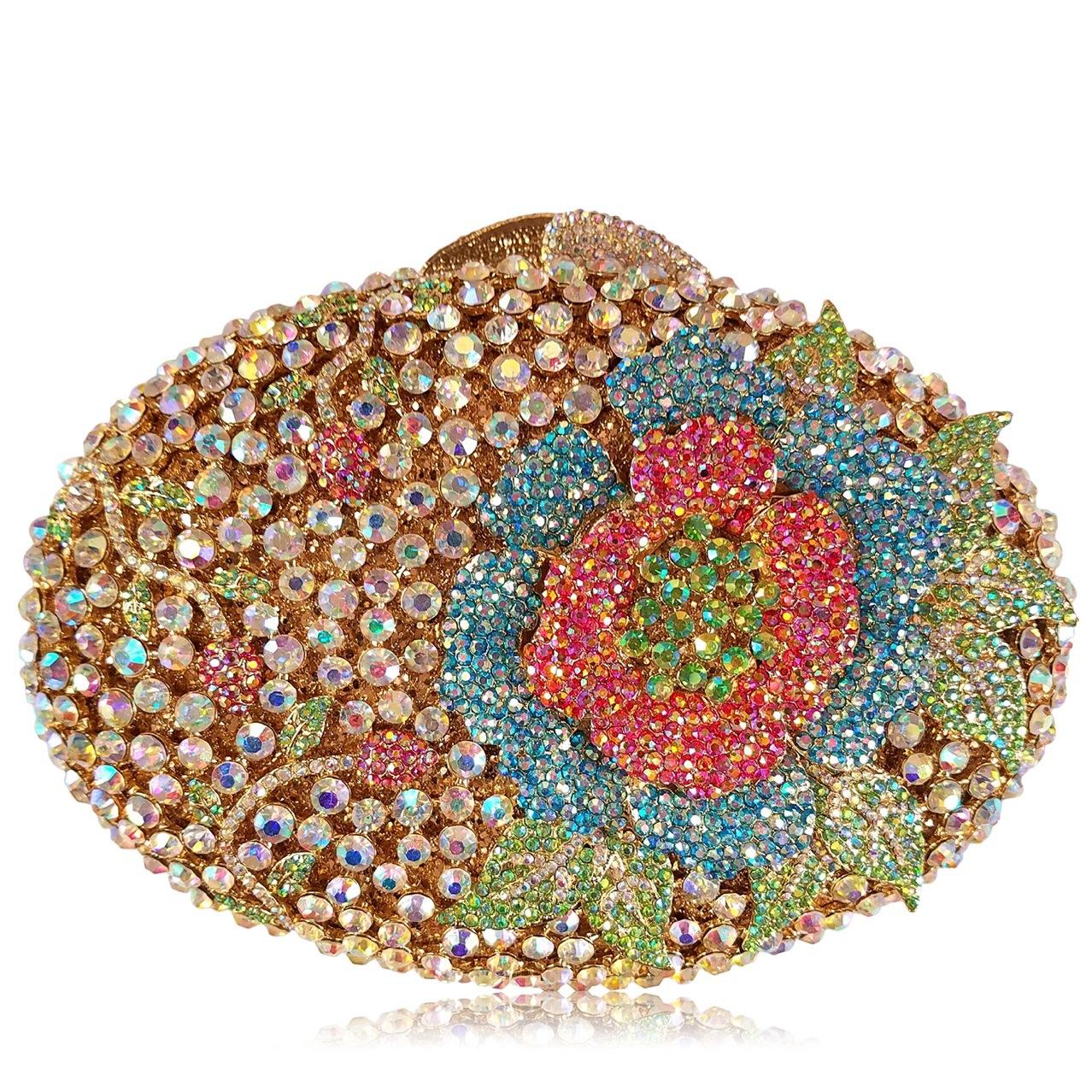 Big goose egg one flower diamond dinner bag diamond gem bag banquet clutch bag 1