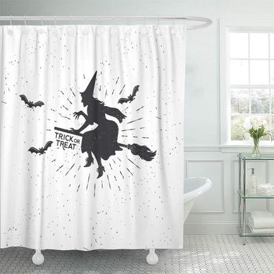 Vintage Wizard Room Skull Witchcraft Shower Curtain Hook Waterproof Bathroom Mat