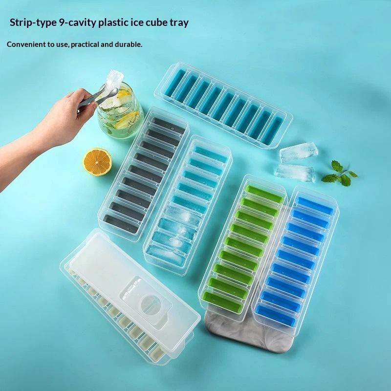 Plastik 9 Rum Lang Isklodsform Med Låg Nem Frigørelsesdesign Til Vandflasker Kolde Drikke Sommer Hjemmekøkken Brug