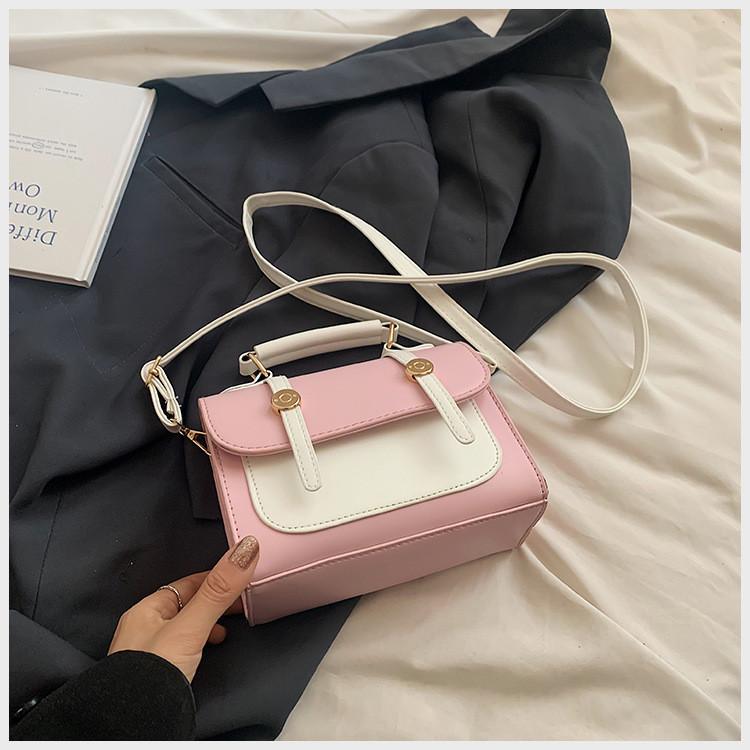 Chic Pu Leather Small Square Bag For Women Trendy Street Style Handbag 2024