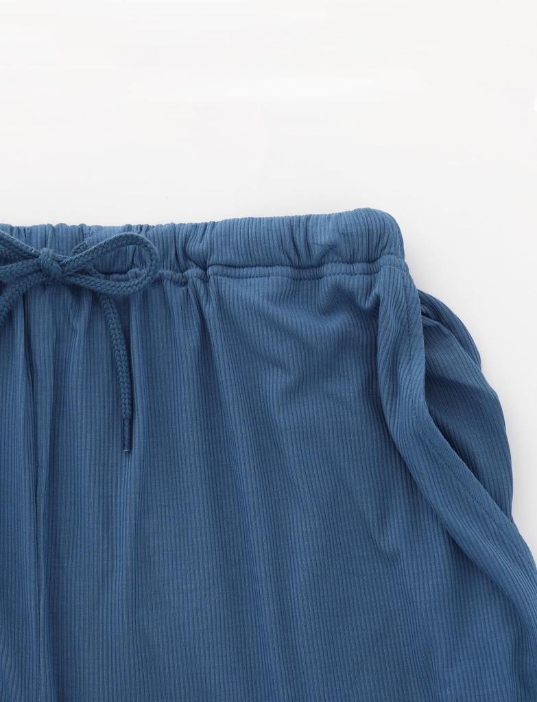 SUIMIN CARE Knit Rib Short and Solid Gray and Sizes and LL Men's Pajamas, Sleeves, Shorts, Color, Summer, Blue, M, L, (M, Blue)