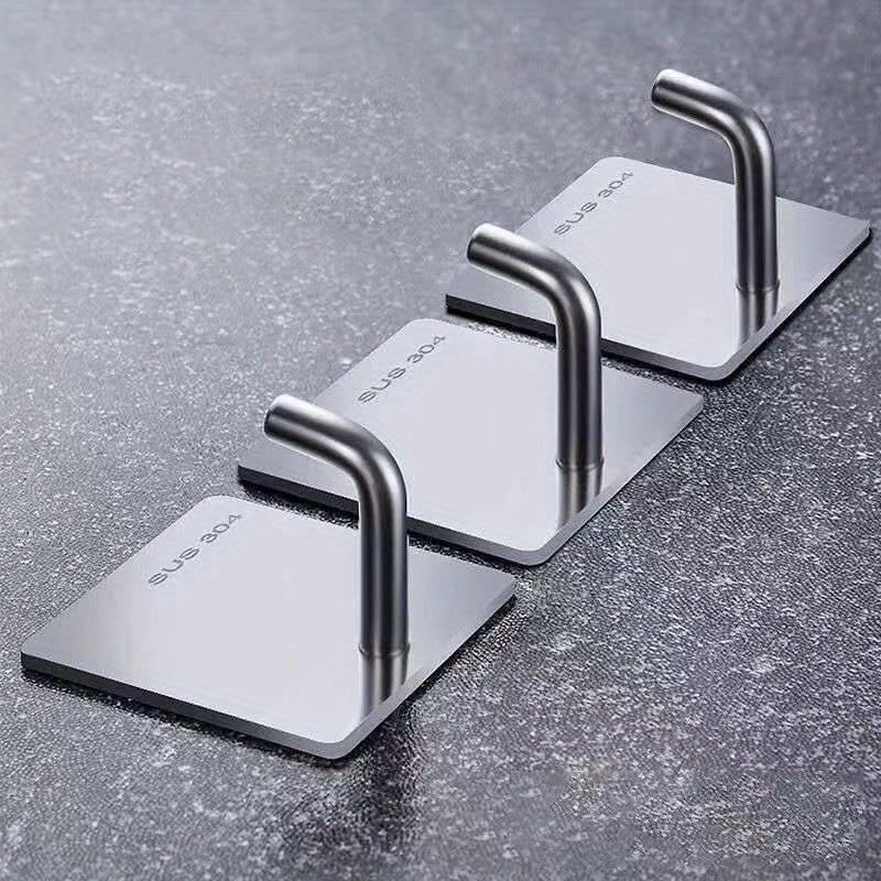 

3-Piece Set of Stainless Steel Adhesive Hooks, Multi-Functional Kitchen Wall Hooks with a Polished Finish.