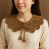 Detachable Hollow Out Crochet Shawl Round Neck Blouse Shoulders Fake Collar Knitted Scarves  Spring