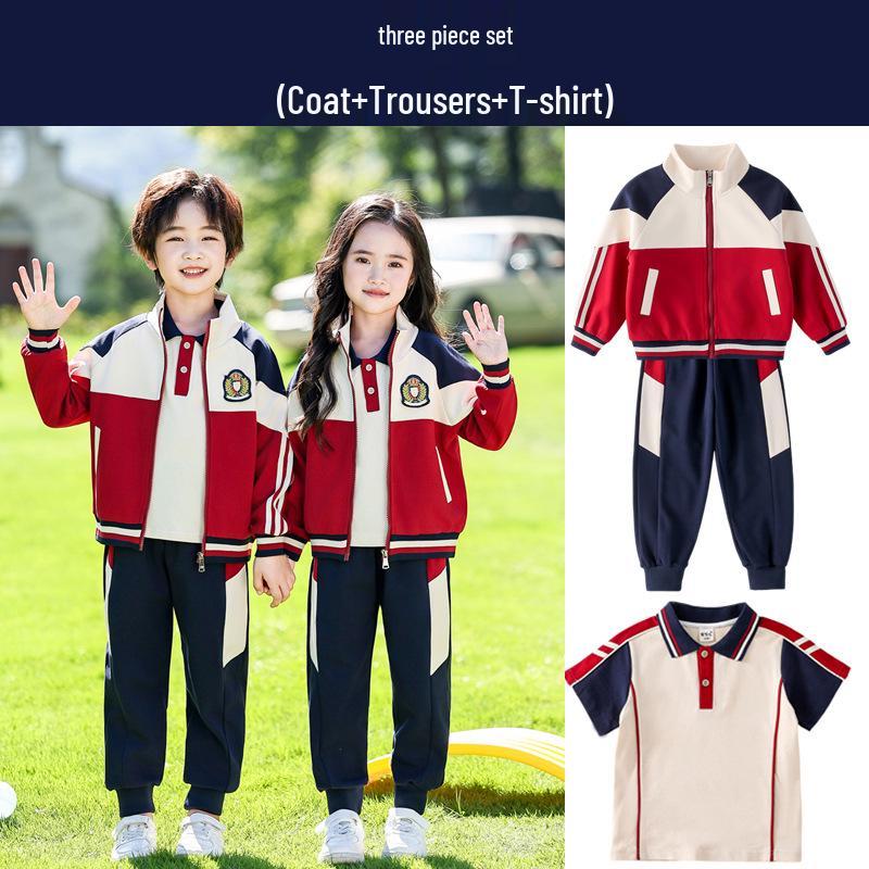 Spring & Autumn Baseball-Style School Uniform Set for Kindergarten and First Grade Sports Events