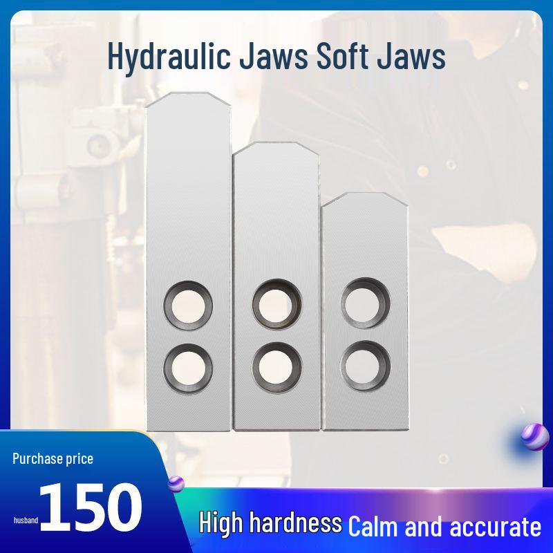 Hydraulic C-Type Chuck with Oil Pressure, 3-Jaw Extended Soft Jaws - Available in 5, 6, 8, 10 Inches