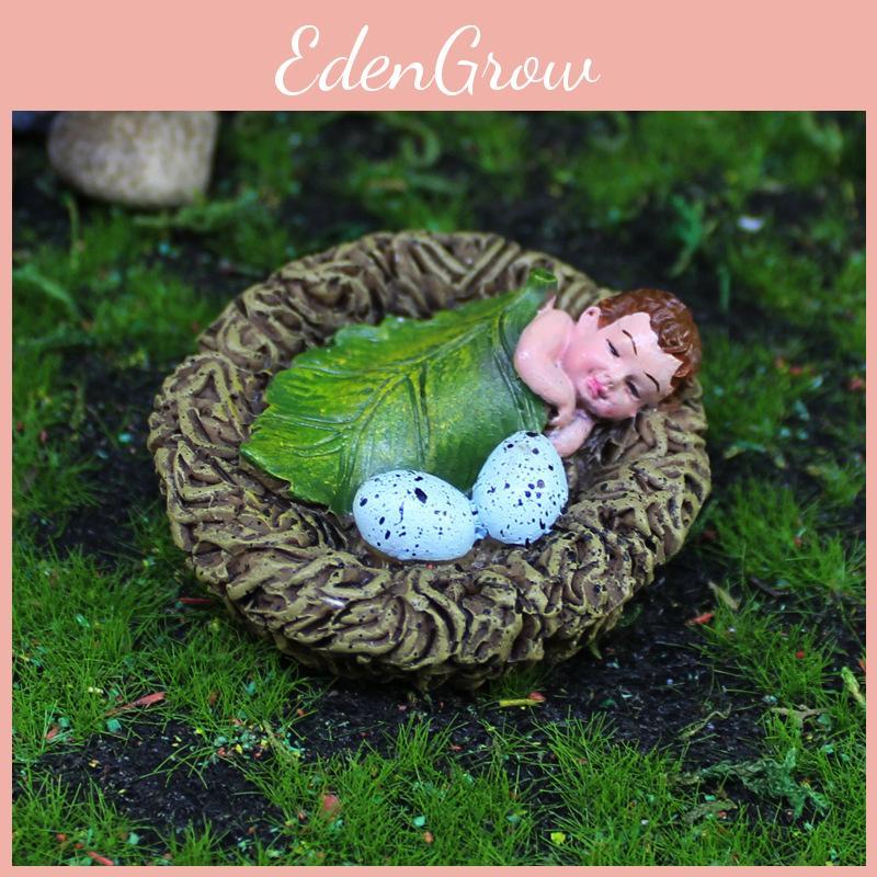 Bird Simulated Baby Nest Resin Model Decor Tabletop Figurine Landscape Micro