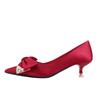 2023 Bridal High Heels: Pointed Toe Xiu He Suit, Comfortable for Pregnant Women, Chinese Wedding Shoes