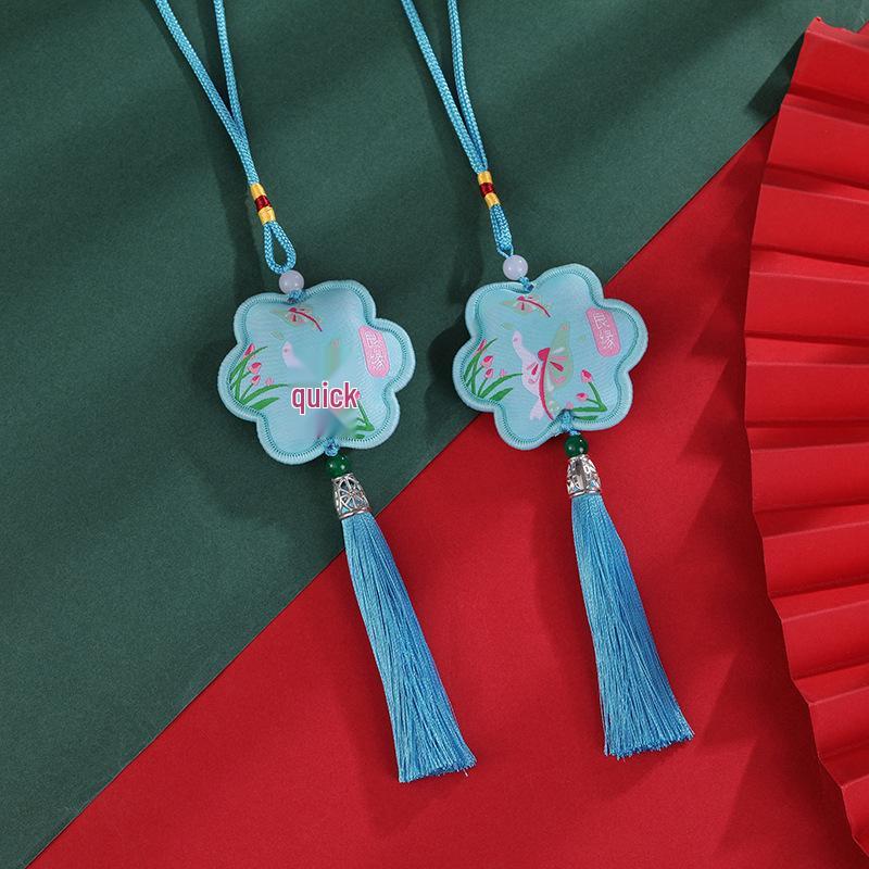 Chinese Brocade Tassel Sachet: New Year Charm Pendant with Ancient Style Scent