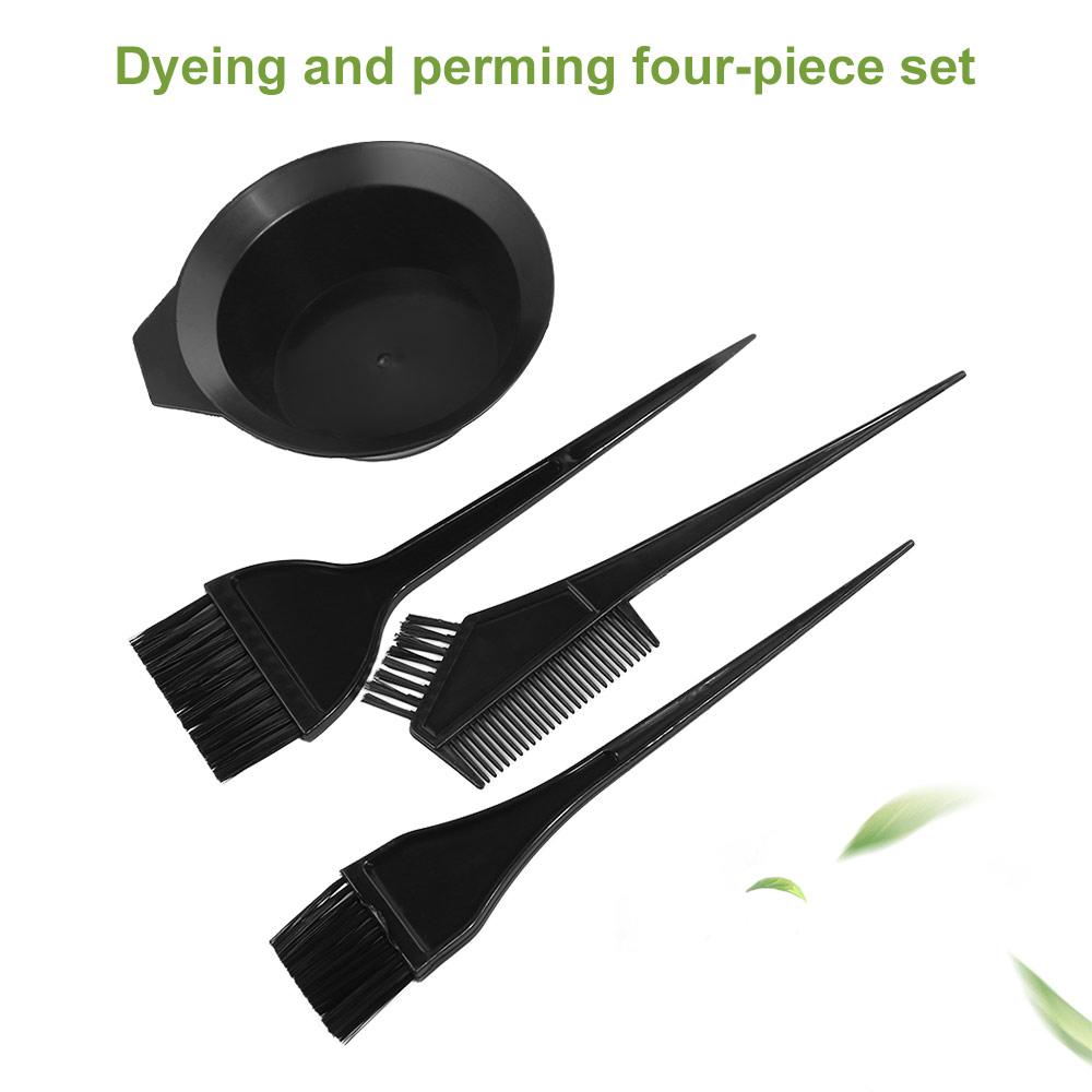 4Pcs/Set Professional Hair Color Dye Bowl Stirring Brush Hairdressing Hair Dye Tools  Bleaching