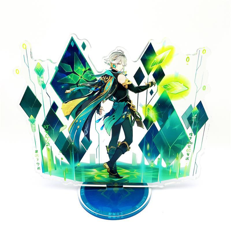 Anime Figure Genshin Impact Furina Arlecchino Xiao Yae Miko Yelan Acrylic Stand Model Board Desk Decor Standing Sign Fans Present