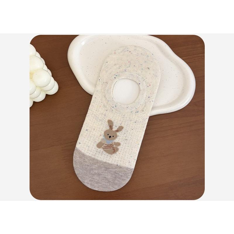 Idea Socks - Children s Summer Lightweight Cute Cartoon Dog Animal Thin Toe Invisible Cotton Socks Anti-Slip Non-Slippery Boat Socks 1 pair