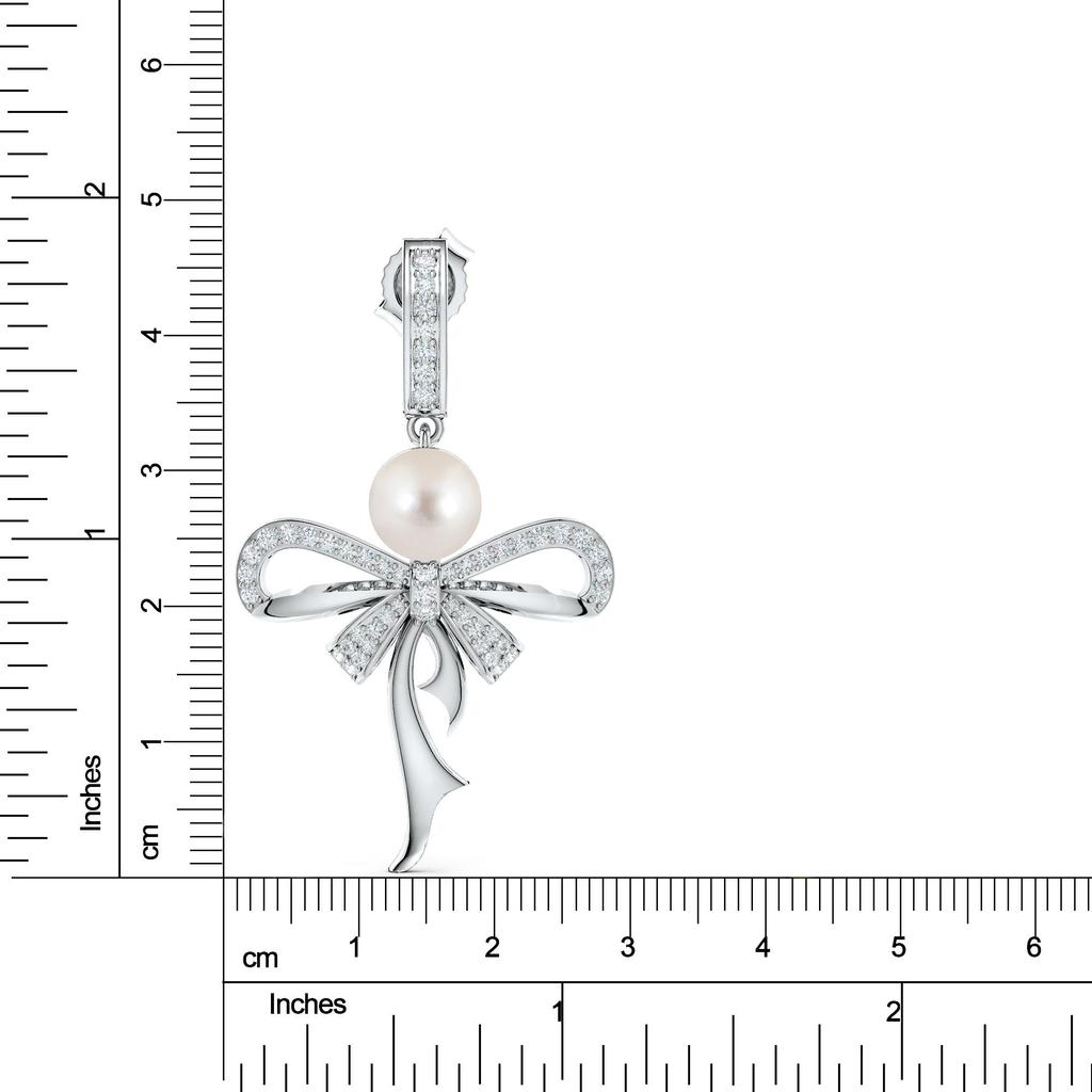 Kicky and Perky 925 Sterling Silver Bow Dangle Earrings Jewelry for Women With D Color Moissanite and Pearl