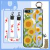 Anti-knock Wrist Strap Phone Case For Itel A25/A35/A25 Pro Ring Back Cover Silicone Dirt-resistant Phone Holder Flower