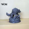 Wild Animal Decoration 3D Printed Wolf Statue, Howling Figurine, on Office Desk Ornament Rock Sculpture, Collectible for Home Figurine