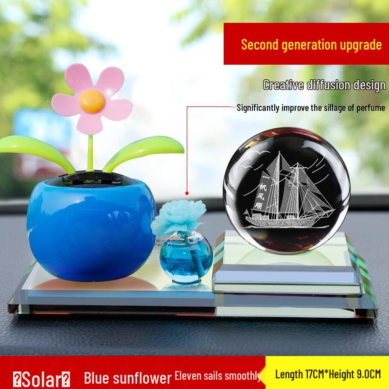 Solar-Powered Monk Car Perfume Shaking Head Cartoon Ornament