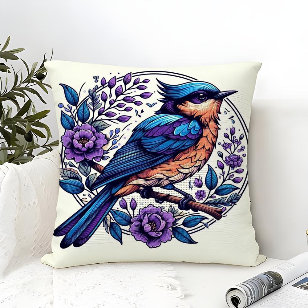 Elegant Swan And Bird Animal Prints Pillow Case Linen Pillow Case Sofa Home Decor Cushion Cover Cushion Cove