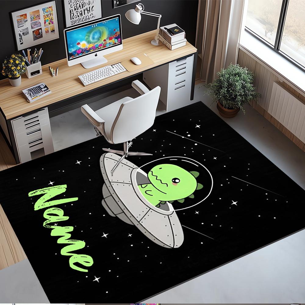 Custom Name Dinosaur Printed Carpet,Rug for Office Chair Living Room Bedroom Kitchen Room Decor Gifts.