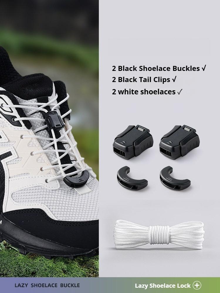 1 Paar No-Tie Schnürsenkel für Sneaker Faulenzer Schnürsenkel Schnalle Schneller Wechsel Einmal ziehen zum Mitnehmen Druckverschluss Einfaches An-/Ausziehen