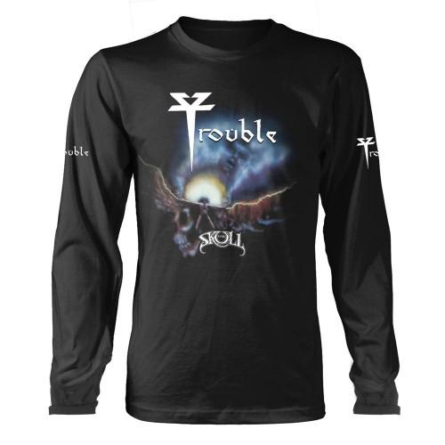 Trouble Unisex Adult Skull Long-Sleeved T-Shirt