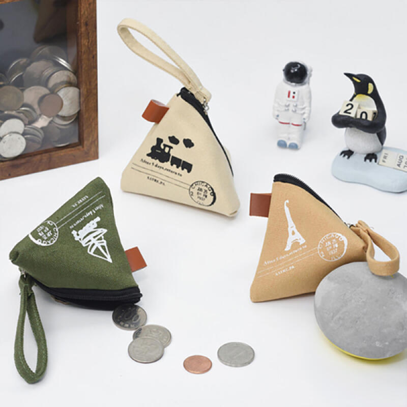 Mini Triangle Canvas Coin Purse