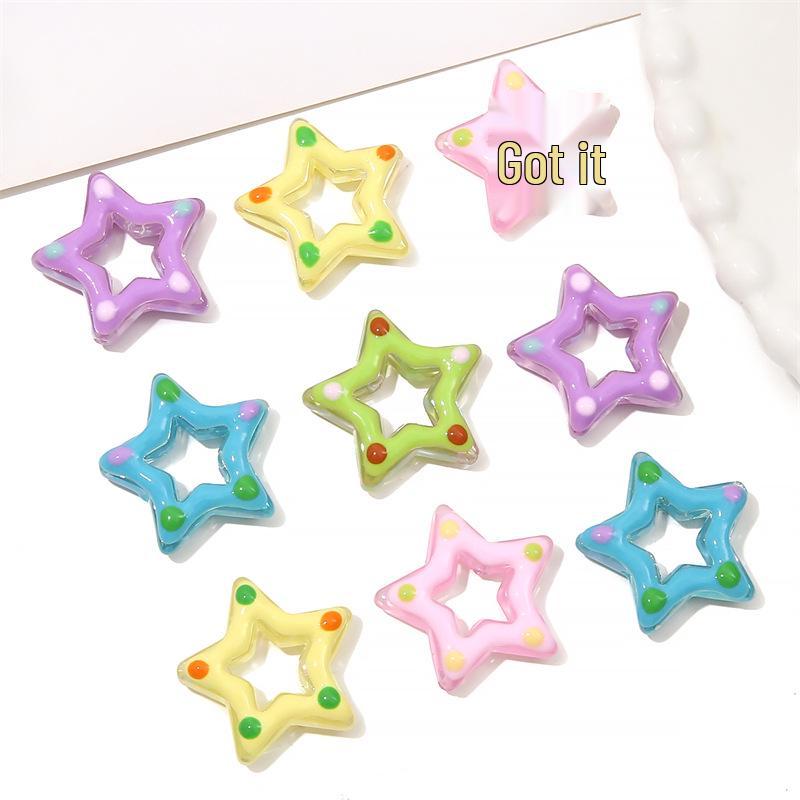 Akrylová kapková olejová hvězda DIY ručně malované korálky řetízek na telefon náramek náhrdelník sada