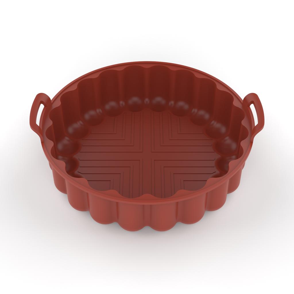 Air Fryer Silicone Round Air Fryer Silicone Pot Reusable Silicone Kitchen Air Fryer Liners Food Safe Non Stick Basket Accessorie