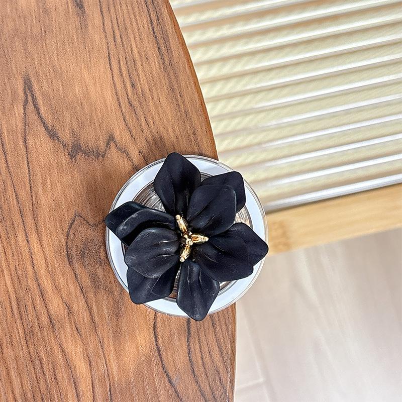 Small I Fresh Flower Fashion Mobile Phone Airbag Holder Solid Color Magnetic Suction Telescopic Internet Celebrity Girl Ring Party Gift
