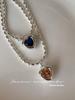 Korean Style Sweetheart Rice Grain Necklace for Women - Simple Peach Heart Clavicle Chain Trendy Sweater Accessory