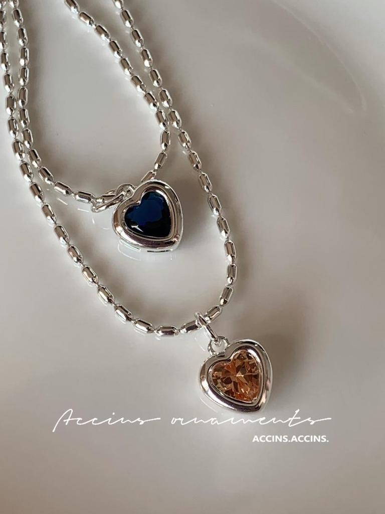Korean Style Sweetheart Rice Grain Necklace for Women - Simple Peach Heart Clavicle Chain Trendy Sweater Accessory