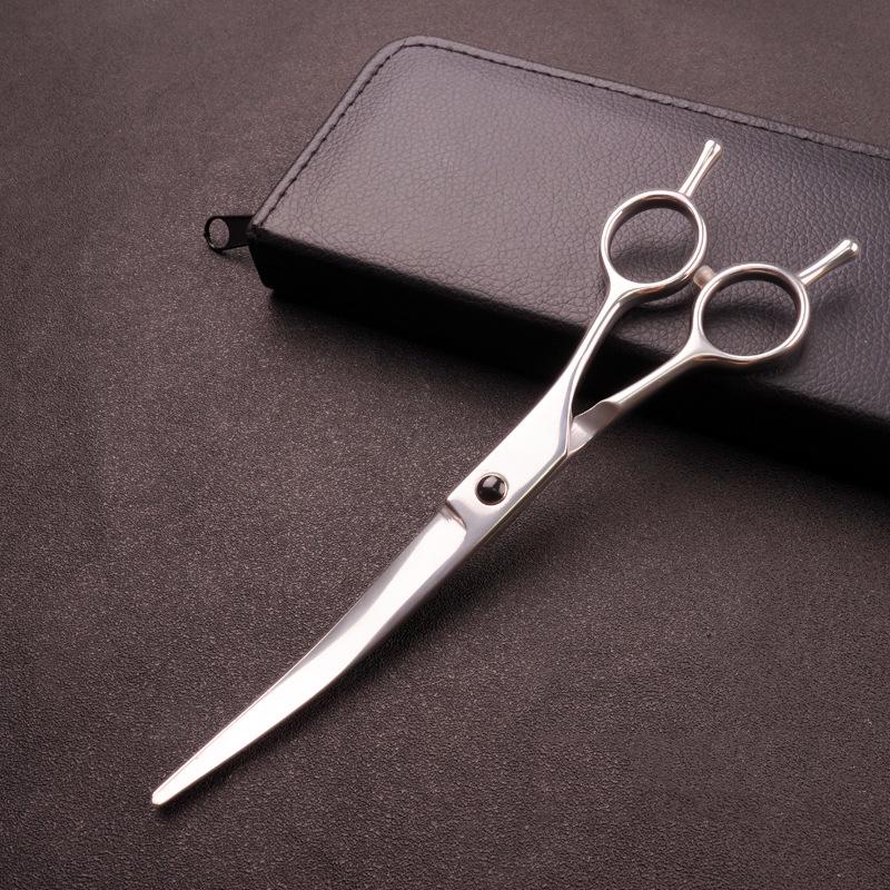 Professional Pet Grooming Hair Trimming Set: Curved & Serrated Scissors for Dogs