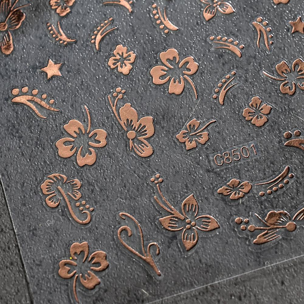 Fresh Little Hibiscus Flower Nail Art Sticker North American Style Hibiscus Small Flower Adhesive Nail Art Sticker Nail Decorative Sticker