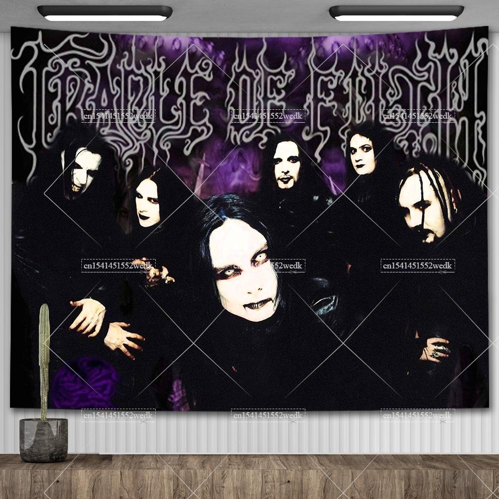 Cradle Of Filths Rock Band Tapestry Decorate Room Wall Flags Banners Sofa Blanket Metal Music Posters Home Decoration Fan Gift