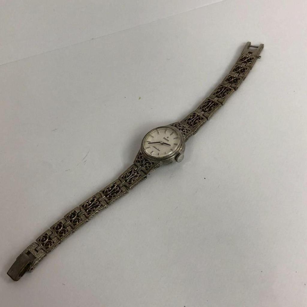 Used RADO Rado Watch Elegant Simple Silver Ladies Quartz Antique Rare Design Authentic Popular Luxury Women's
