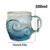 Wave Glass Beach Mug Sea Glass Wave Cup Unique Ocean Themed Coffee Cup Sea Theme Water Tea Cup Coffee Glass Mug 300ml