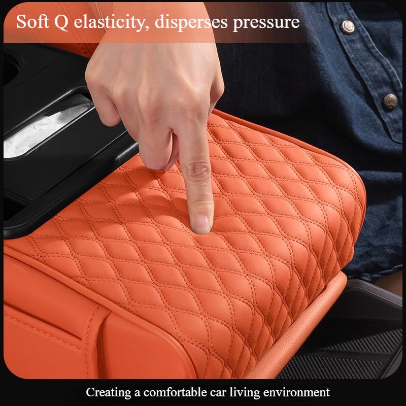 Multi-Functional Car Armrest Box Pad Height Increasing Pad Center Armrest Tissue Box Storage Bag Water Cup Holder