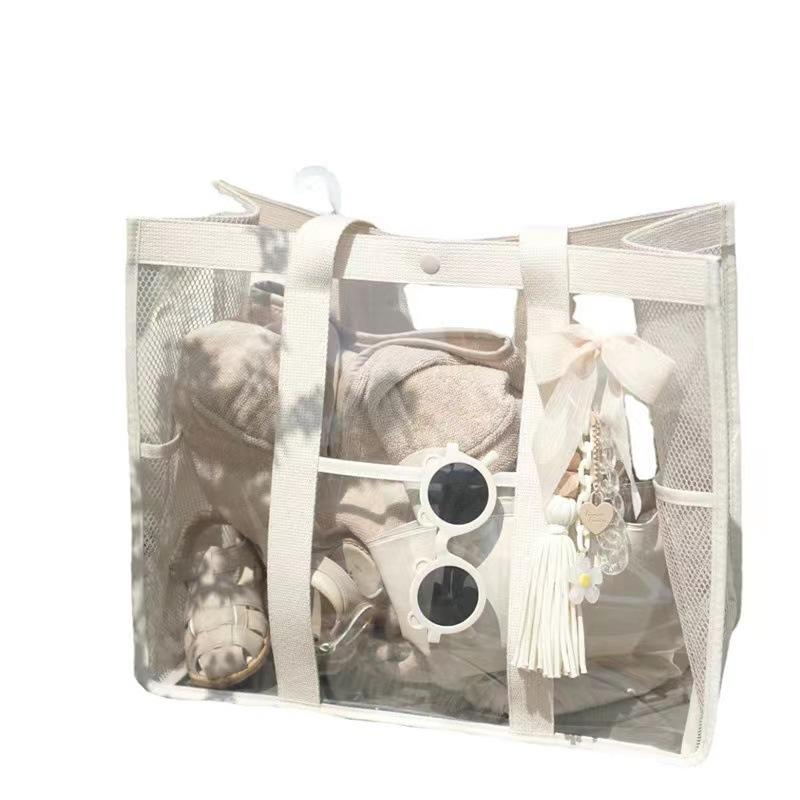 

Прозрачная пляжная сумка из ПВХ, водонепроницаемые сумки, прозрачные сумки на плечо большой емкости, портативный подвесной карман, дорожная сумка для хранения buckle